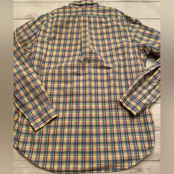 Ralph Lauren Men's Yellow and Blue Plaid Shirt - Picture 3 of 8